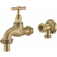 Kit robinet de puisage M15x21 nez ø15 + applique M15x21 F15x21 écrou libre brute NOYON & THIEBAULT