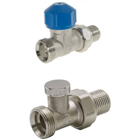 Kit robinet droit thermostatisable + Té de réglage droit Mâle 1/2" (15/21) / Mâle 3/4 EK (eurocône) - Arcanaute