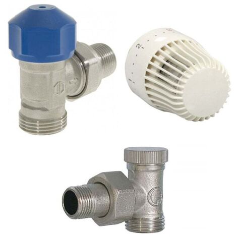 Kit robinet équerre + Coude de réglage équerre - Mâle 1/2" (15/21) - Mâle 3/4 EK + Tête M30 x 1,5 - Arcanaute