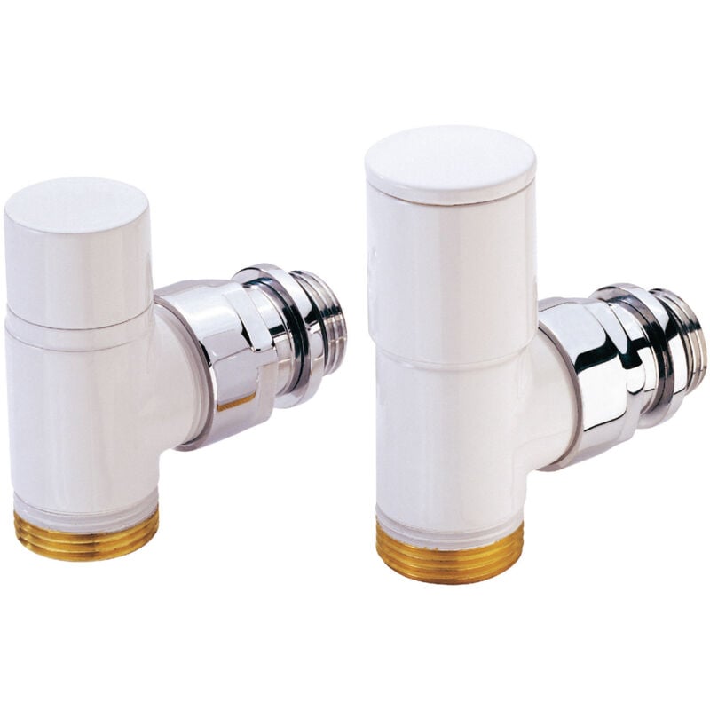 Kit robinet radiateur - manuel - design - blanc - equerre - 15 x 21 Alterna kit1rm