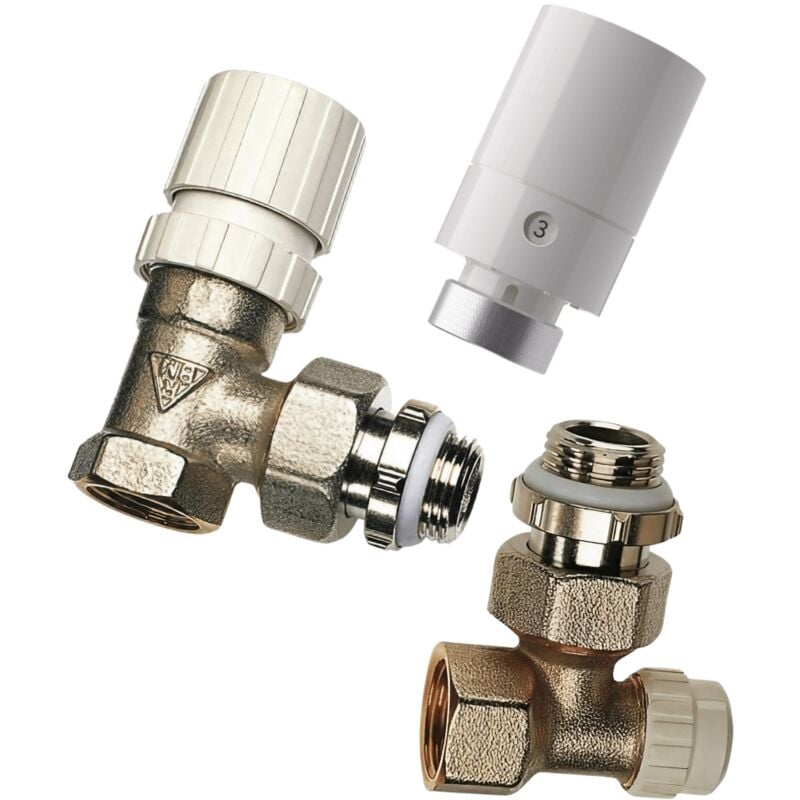 Kit robinet thermostatique + coude de retour 1/2 équerre RBM