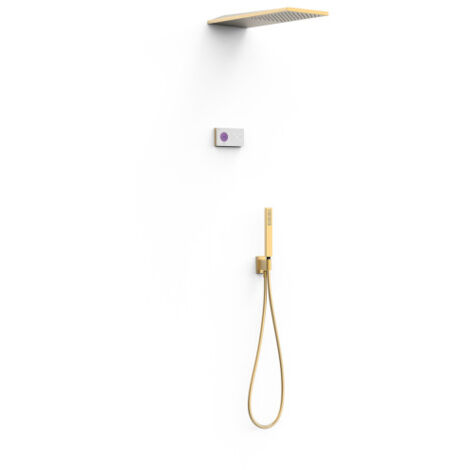 Kit robinet thermostatique électronique encastré à 2 voies Shower Technology Or Mat 24K - TRES 09286551OM