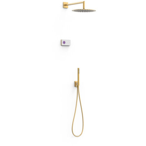 Kit robinet thermostatique électronique encastré à 2 voies Shower Technology Or Mat 24K - TRES 09286558OM