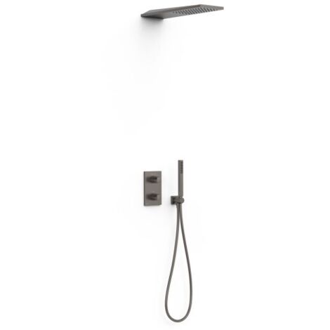 Kit robinet thermostatique encastré 2 voies pour douche Therm-box Graphite - TRES 21135005GR