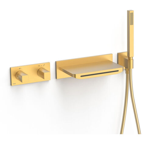 Kit robinet thermostatique encastré à 2 voies B-system pour douche Or Mat 24K - TRES 30725207OM