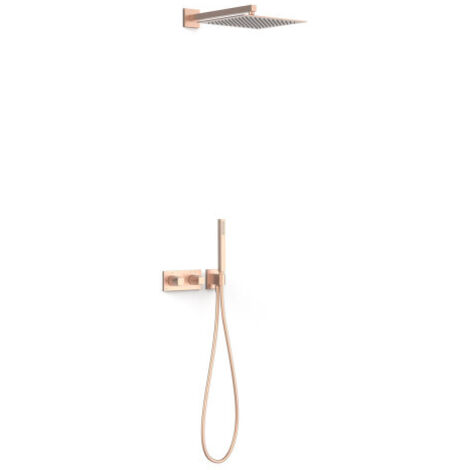 Kit robinet thermostatique encastré à 2 voies B-system pour douche Or Rose Mat 24K - TRES 30725204OPM