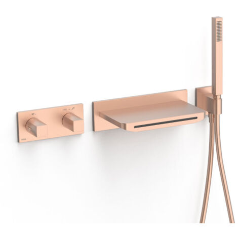 Kit robinet thermostatique encastré à 2 voies B-system pour douche Or Rose Mat 24K - TRES 30725207OPM