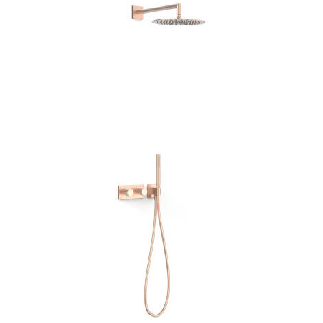 Kit robinet thermostatique encastré à 2 voies B-system pour douche Or Rose Mat 24K - TRES 30735204OPM