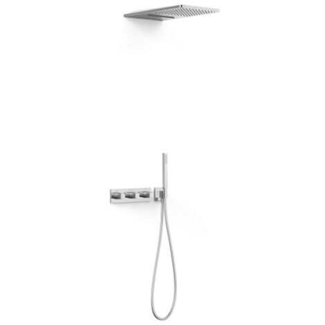 Kit robinet thermostatique encastré à 3 voies B-system pour douche Chrome - TRES 30725305