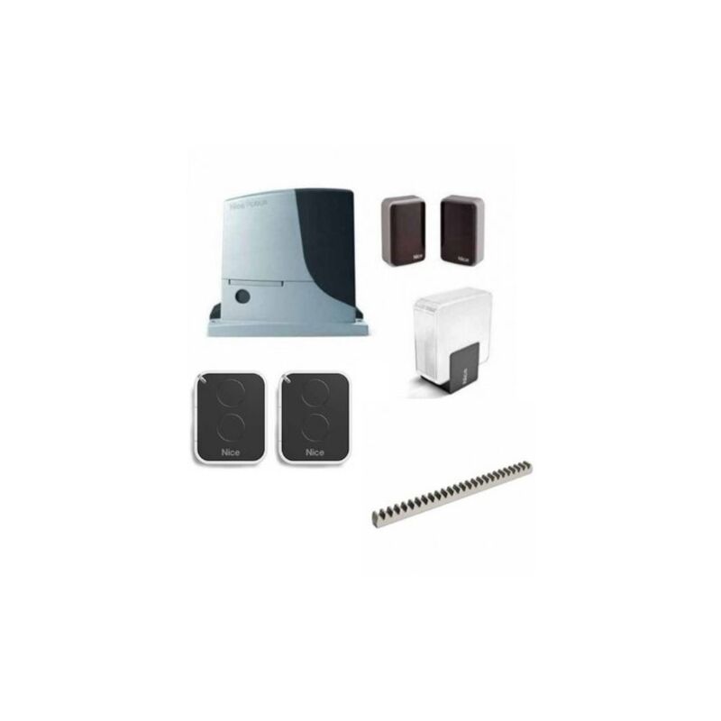 Kit robus bd Nice Automatisme portail coulissant 400 Kg + 4 m crémaillère galvanisée