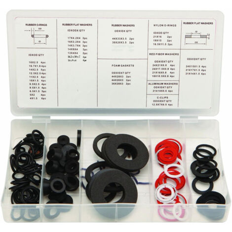 Kit Rondelle Rubinetto 125 pezzi Anelli Piatti di Guarnizione Distanziatori