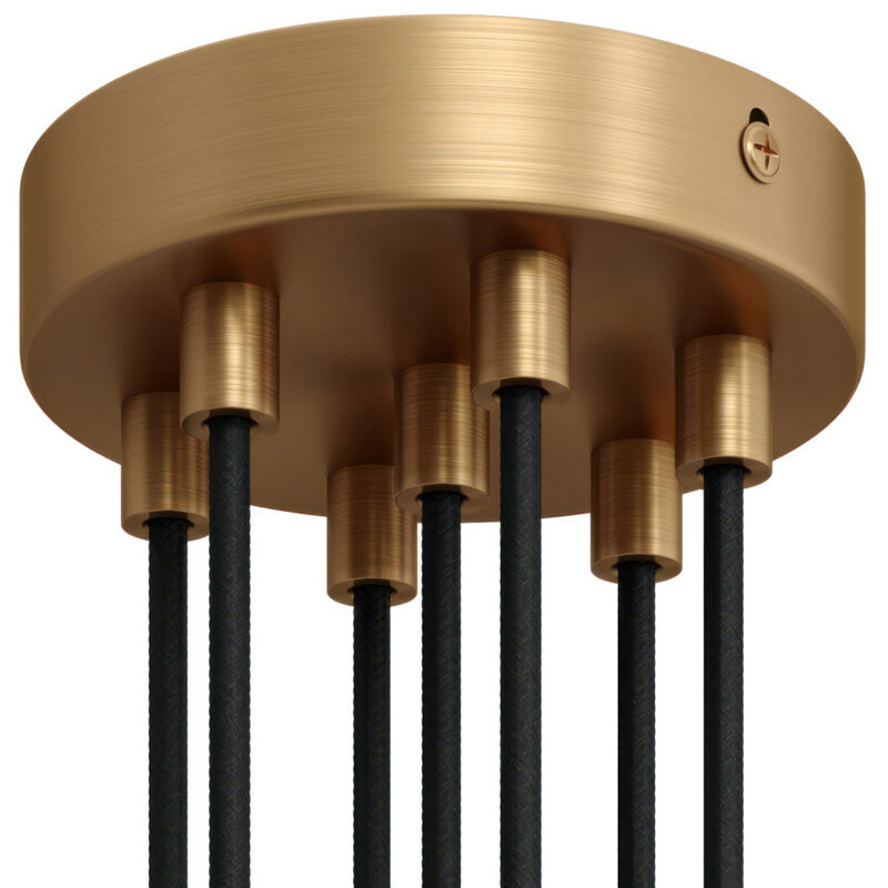 Creative Cables - Kit rosace métallique cylindrique à 7 trous Cylindrique - Bronze satiné