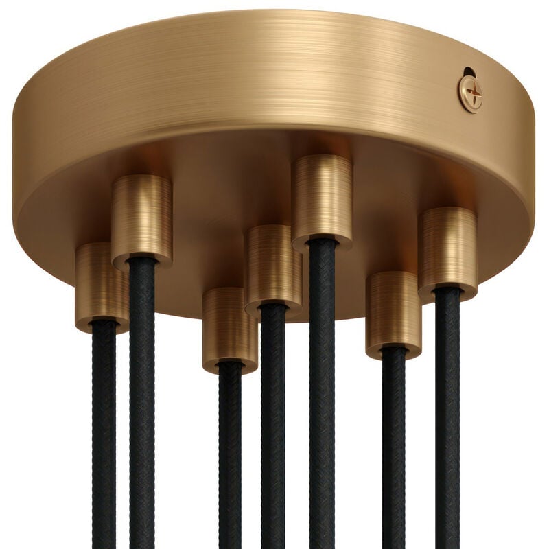 Creative Cables - Kit rosace métallique cylindrique à 7 trous Cylindrique - Bronze satiné