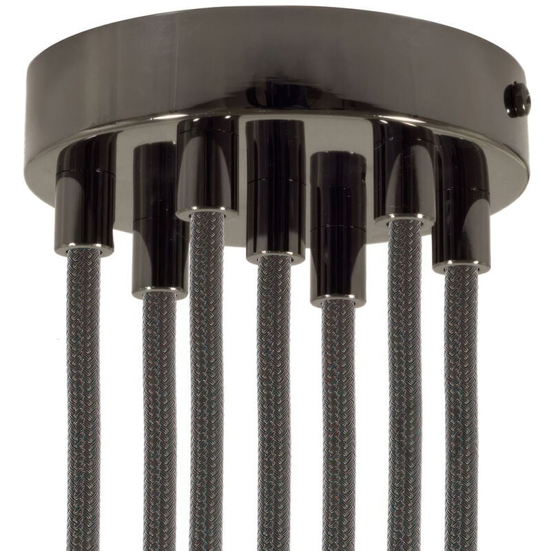 Kit rosace métallique cylindrique à 7 trous Cylindrique - Perle noire