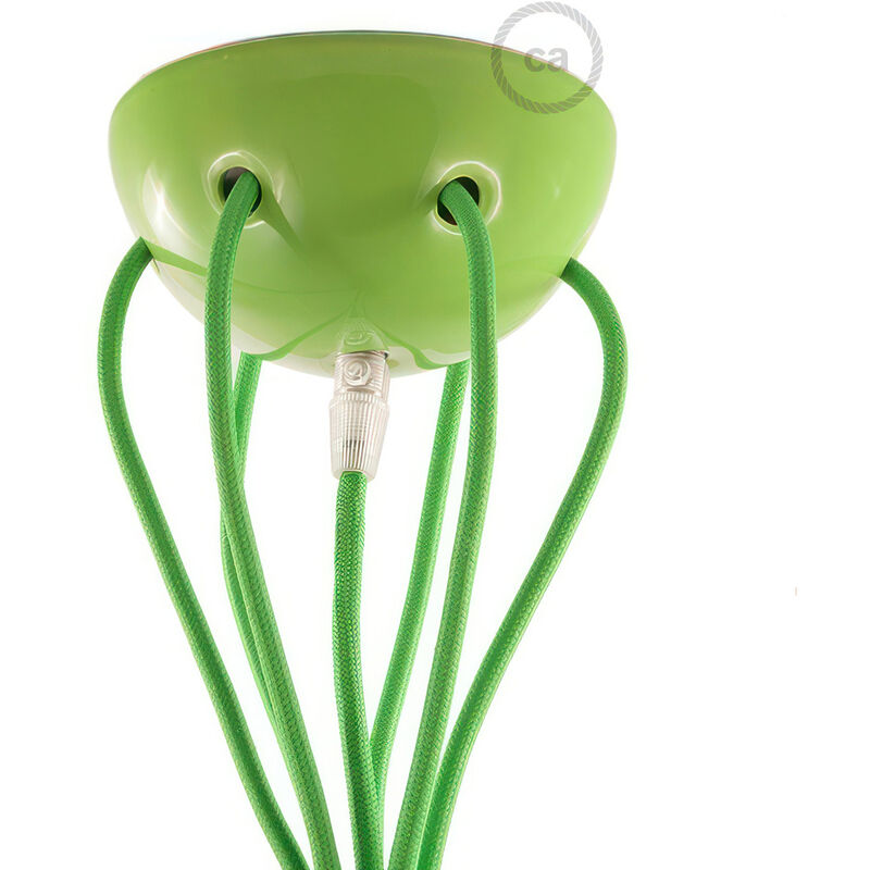 

Creative Cables - Kit rosetón cerámica con 7 agujeros | Verde pistacho - Verde pistacho