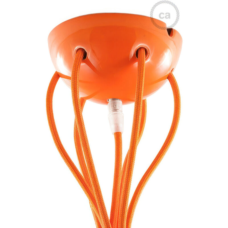 

Creative Cables - Kit rosetón cerámica con 7 agujeros | Naranja - Naranja