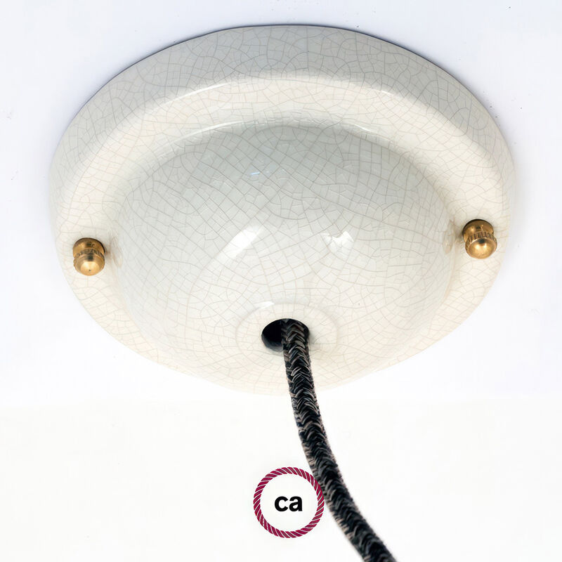 

Creative Cables - Kit rosetón cerámica Simple | Efecto Craquelet - Efecto Craquelet