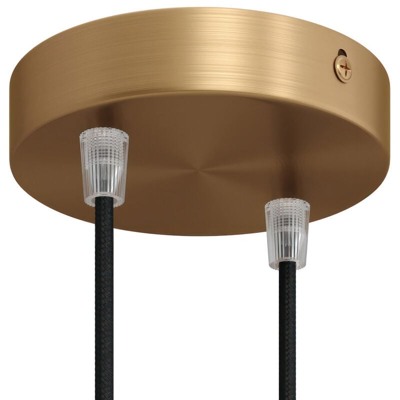 

Creative Cables - Kit rosetón cilíndrico de metal 2 agujeros | Cónico - Latón satinado - Latón satinado