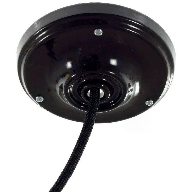 

Creative Cables - Kit rosetón de porcelana | Negro - Negro