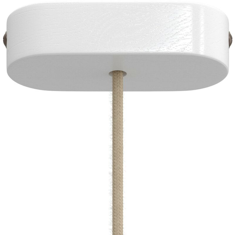 

Creative Cables - Kit rosetón oval de madera | Blanco - Blanco
