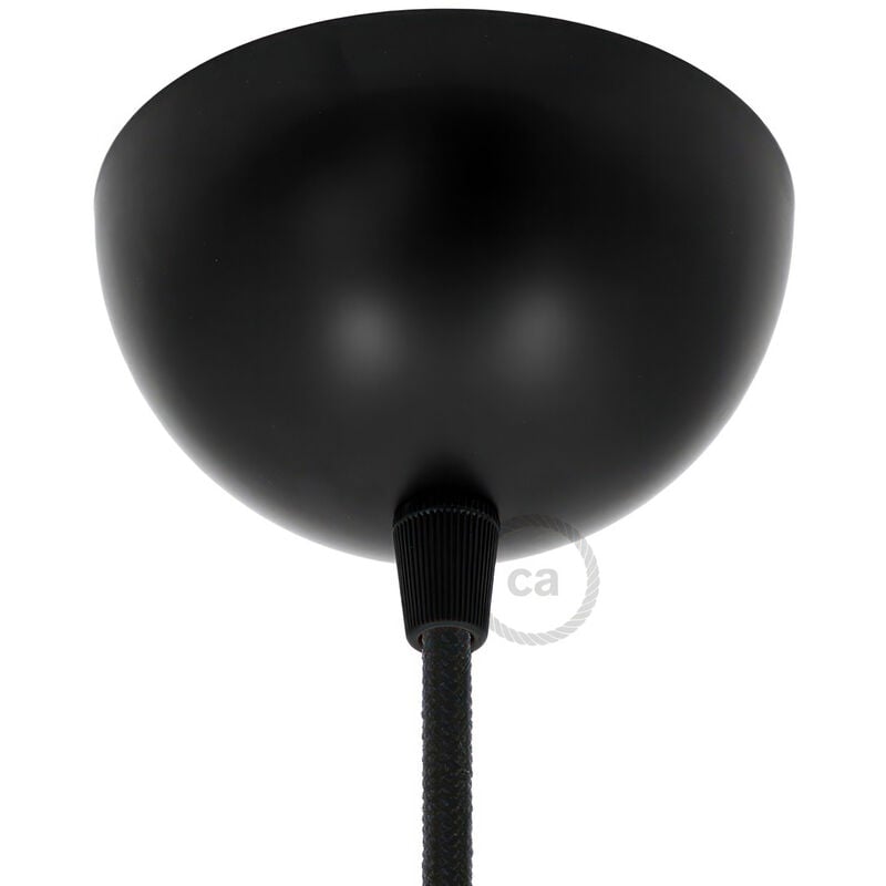 

Creative Cables - Kit rosetón semiesférico de metal pintado | Negro - Negro