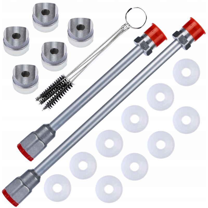 Set Rosfix: Lancia per unità di verniciatura 30cm + 50cm + 10x Guarnizione + Spazzole per pulizia pistola di verniciatura + 5xPresa copriugello