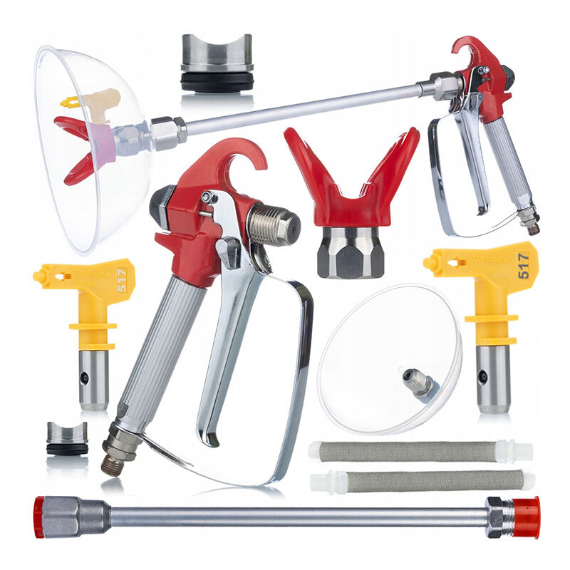 Set Rosfix per unità di verniciatura con copertura antispruzzo (Pistola, copertura, lancia 30 cm, copertura, ugello) + Ugello 517 + 2x Filtro Finger
