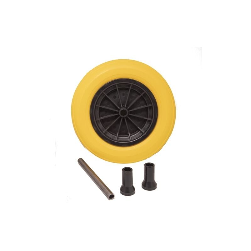 Kit roue souple increvable jaune Ø360 brouette Altrad guy noel