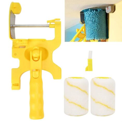 Kit Rouleau Peinture Mur, Brosse À Rouleau de Peinture Manuelle 10cm6cm Outil de Séparation Des Couleurs de Peinture Au Rouleau Avec 2 Rouleaux, pour La Rénovation Plafond Mural de Chambre À Maison
