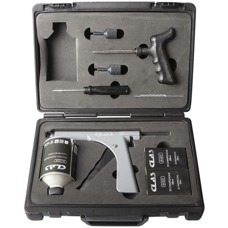 Clasequipements - Coffret kit réparation pneus tubless avec champignons 8mm et accessoires - eg 0265 - clas Equipements