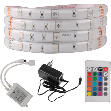 Kit ruban LED 5m 18W RGB IP65 télécommande alim Polux