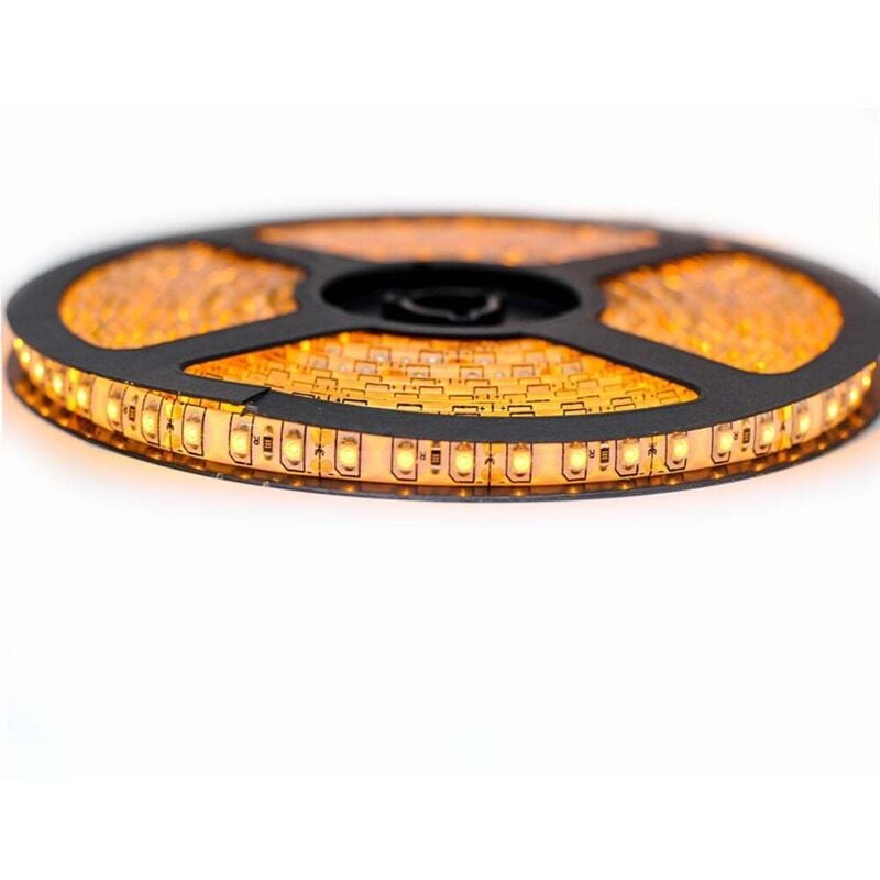 Kit Ruban Professionnel 3528 - 120 leds/m - 5 mètres couleur or anti-éclaboussure (IP65) Longueur: 5 mètres - Transformateur: Alimentation Non-Inclus