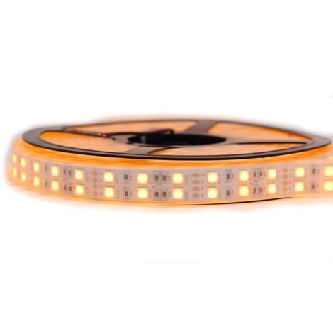 Kit Ruban Professionnel 5050 - 120 leds/m - 5 mètres couleur or étanche (IP67)  Transformateur: Alimentation Non-Inclus
