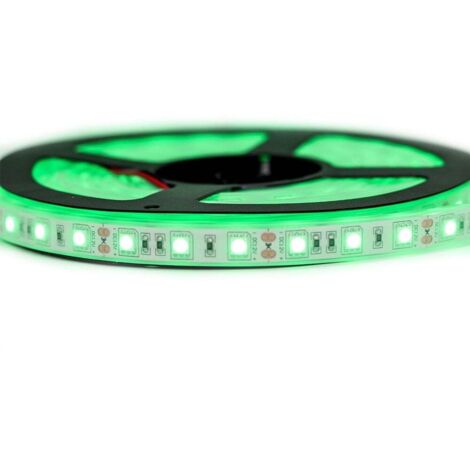 Kit Ruban Professionnel 5050 - 60 leds/m - 5 mètres vert étanche (IP67)  Longueur: 5 mètres - Transformateur: Alimentation Inclus