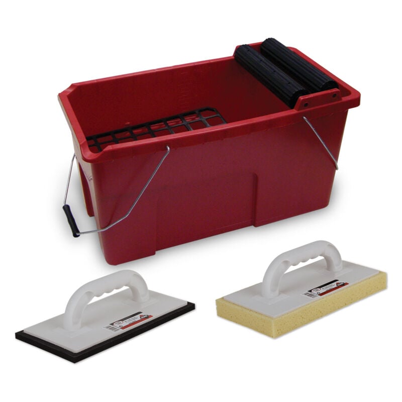 Kit Rubi clean pro, 1 taloche éponge 1 taloche caoutchouc 1 bac Rubi 68902