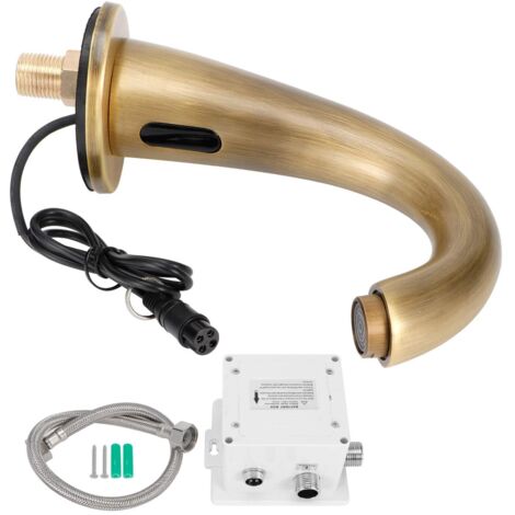 Kit rubinetto G1/2, rubinetto per acqua fredda singolo in rame anticato con sensore automatico, valvola in ceramica, rubinetto per lavello senza contatto per cucina domestica, temperatura di esercizio