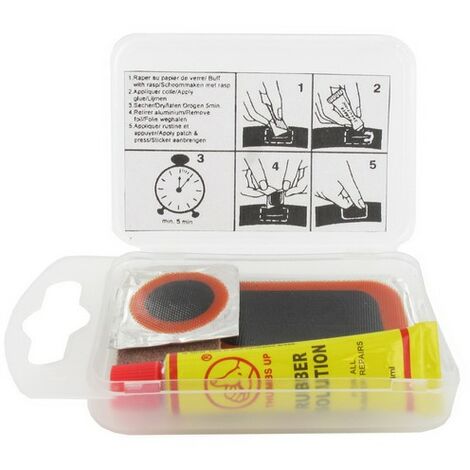 Kit rustines pour tracteur tondeuse et remorques – 5 grandes rustines 45x25mm et 2 petites 20mm – Colle et abrasif inclus