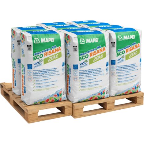 Kit sacchi intonaco deumidificante a base calce mape antique nhl eco risana 20kg formato 10 sacchi - confezione 1