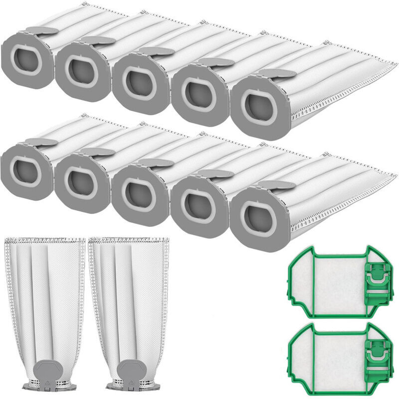 Kit Sacs compatible pour Kobold VK7S VK7 FP7S FP7-12 Sacs Aspirateur Microfibre + 2 filtres moteur