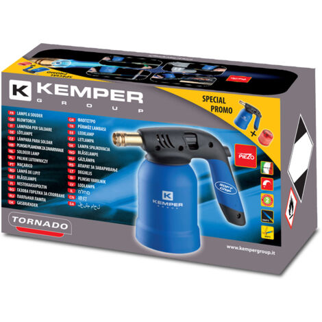 Kit Saldatore a Gas Tornado con Cartuccia Lampada Kemper