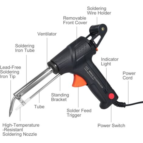 Kit saldatore da 60 W, saldatore elettrico con filo, kit utilizzabile con una sola mano per la manutenzione elettrica di circuiti stampati.