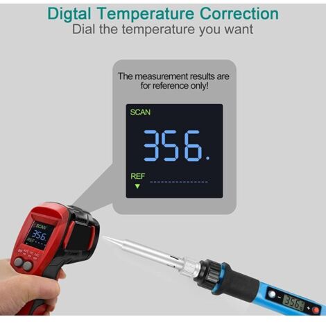 Kit saldatore elettrico Visible da 100 W con temperatura regolabile (180℃-500℃) e interruttore ON/OFF, 5 punte di ricambio per riparazioni quotidiane di saldatura e brasatura.