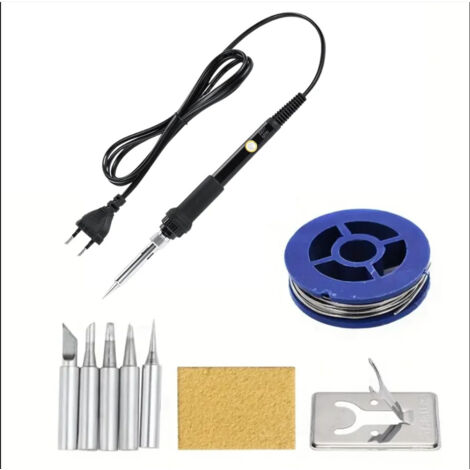 Kit saldatore, Kit saldatore, Kit saldatore da 60 W, Kit saldatore elettronico 9 in 1, Saldatore di precisione per saldature e riparazioni fai da te (nero)
