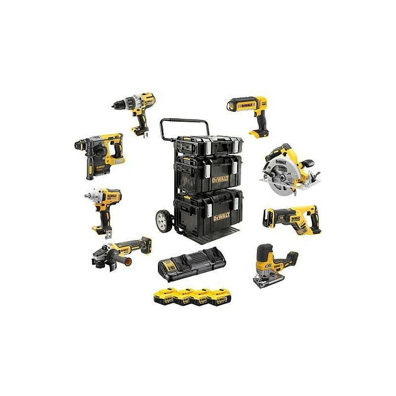 Dewalt - Kit sans fil 8 pièces 18V DCK856P4-QW avec 4x 5,0 Ah Li-IOn batteries et chargeur