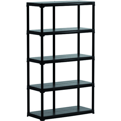 KIT SCAFFALI IN PLASTICA 5 RIPIANI cm. 100x40x176 h col. Nero