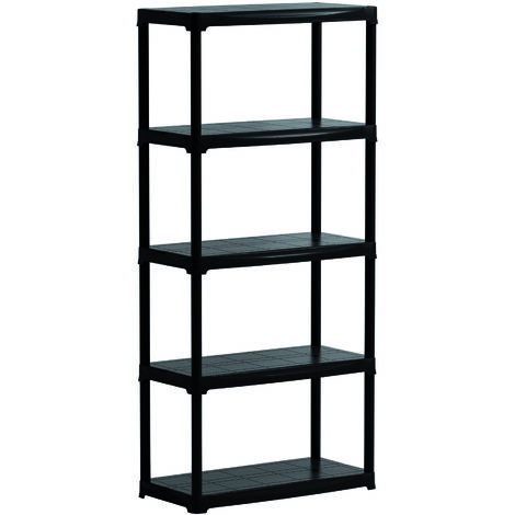 KIT SCAFFALI IN PLASTICA 5 RIPIANI  cm. 80x40x176 h col. Nero