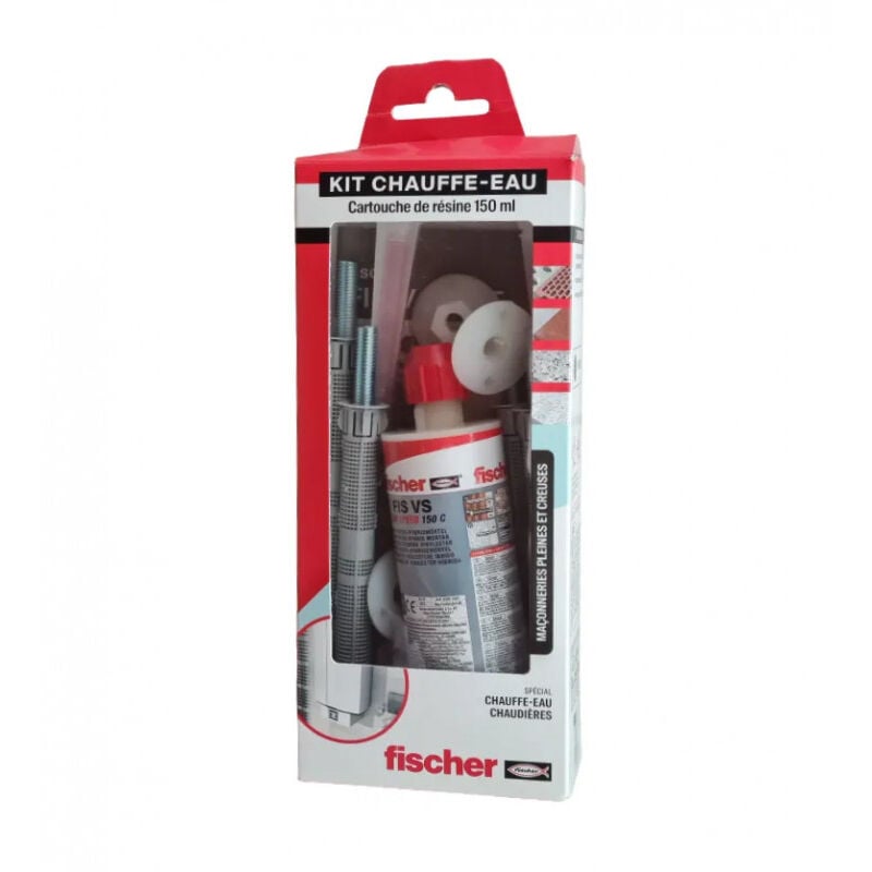 Fischer - Kit complet scellement chimique, résine 150ml pour fixation chauffe eau