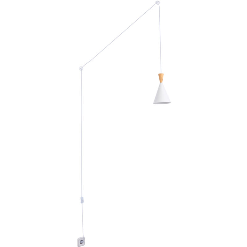 Image of Lampada a sospensione in legno 'Solvang', design ispirato a tom dixon E27 Colore Bianco - Bianco