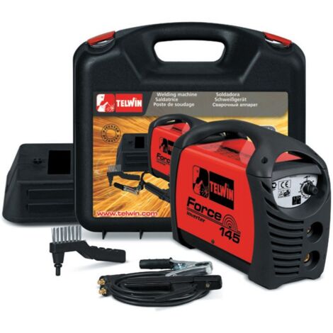 KIT SCHWEISSMASCHINE Inverter TELWIN FORCE 145 MIT KOFFER 230V
