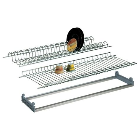 Kit scolapiatti cromato da incasso regolabile e vaschetta 76x25 cm
